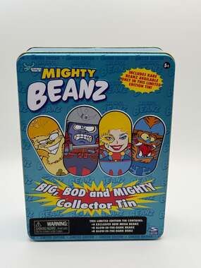 Mighty Beanz Big Bod and Mighty Limited Edition Collector Tin Empty 2004